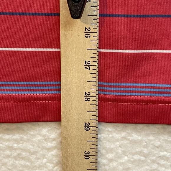 Vineyard Vines Polo Shirt Mens Medium Red Striped Performance Golf RFR Whale - Picture 11 of 12